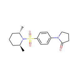 C[C@H]1CCC[C@H](C)N1S(=O)(=O)c1ccc(N2CCCC2=O)cc1 ZINC000012002000