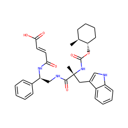 C[C@H]1CCCC[C@@H]1OC(=O)N[C@](C)(Cc1c[nH]c2ccccc12)C(=O)NC[C@H](NC(=O)/C=C/C(=O)O)c1ccccc1 ZINC000027640484