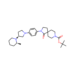 C[C@H]1CCCCN1[C@H]1CCN(c2ccc(N3CCC4(CCN(C(=O)OC(C)(C)C)CC4)C3=O)cc2)C1 ZINC000140518088