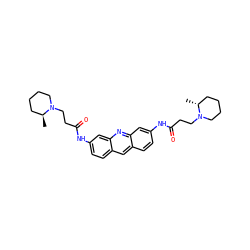 C[C@H]1CCCCN1CCC(=O)Nc1ccc2cc3ccc(NC(=O)CCN4CCCC[C@H]4C)cc3nc2c1 ZINC000026501412