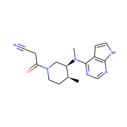 C[C@H]1CCN(C(=O)CC#N)C[C@H]1N(C)c1ncnc2[nH]ccc12 ZINC000013974880