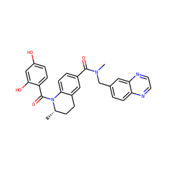 C[C@H]1CCc2cc(C(=O)N(C)Cc3ccc4nccnc4c3)ccc2N1C(=O)c1ccc(O)cc1O ZINC000653663551