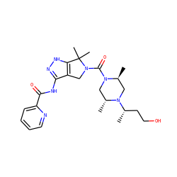 C[C@H]1CN([C@@H](C)CCO)[C@H](C)CN1C(=O)N1Cc2c(NC(=O)c3ccccn3)n[nH]c2C1(C)C ZINC000114184016