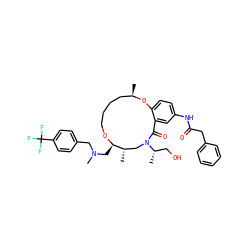 C[C@H]1CN([C@@H](C)CO)C(=O)c2cc(NC(=O)Cc3ccccc3)ccc2O[C@H](C)CCCCO[C@@H]1CN(C)Cc1ccc(C(F)(F)F)cc1 ZINC000095600652