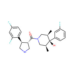 C[C@H]1CN(C(=O)[C@@H]2CNC[C@H]2c2ccc(F)cc2F)C[C@@H](C)[C@]1(O)c1cccc(F)c1 ZINC000101338141