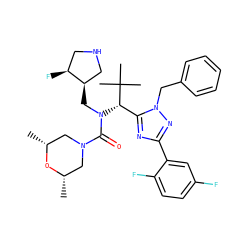 C[C@H]1CN(C(=O)N(C[C@@H]2CNC[C@@H]2F)[C@@H](c2nc(-c3cc(F)ccc3F)nn2Cc2ccccc2)C(C)(C)C)C[C@@H](C)O1 ZINC000096174212