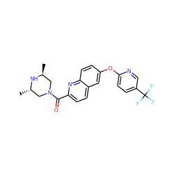 C[C@H]1CN(C(=O)c2ccc3cc(Oc4ccc(C(F)(F)F)cn4)ccc3n2)C[C@H](C)N1 ZINC001772592466