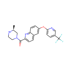 C[C@H]1CN(C(=O)c2ccc3cc(Oc4ccc(C(F)(F)F)cn4)ccc3n2)CCN1 ZINC001772580759