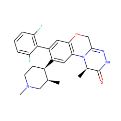C[C@H]1CN(C)CC[C@H]1c1cc2c(cc1-c1c(F)cccc1F)OCC1=NNC(=O)[C@@H](C)N12 ZINC000145786342