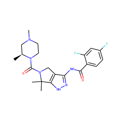 C[C@H]1CN(C)CCN1C(=O)N1Cc2c(NC(=O)c3ccc(F)cc3F)n[nH]c2C1(C)C ZINC000149140322