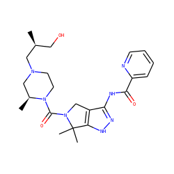 C[C@H]1CN(C[C@@H](C)CO)CCN1C(=O)N1Cc2c(NC(=O)c3ccccn3)n[nH]c2C1(C)C ZINC000149410270