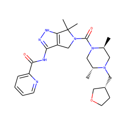 C[C@H]1CN(C[C@@H]2CCOC2)[C@H](C)CN1C(=O)N1Cc2c(NC(=O)c3ccccn3)n[nH]c2C1(C)C ZINC000114181533