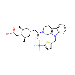 C[C@H]1CN(CC(=O)N2CCc3c(n(Cc4ccc(C(F)(F)F)s4)c4ncccc34)C2)C[C@@H](C)N1CC(=O)O ZINC000220180910