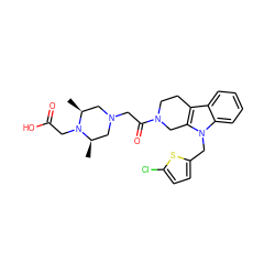 C[C@H]1CN(CC(=O)N2CCc3c(n(Cc4ccc(Cl)s4)c4ccccc34)C2)C[C@@H](C)N1CC(=O)O ZINC000218241679