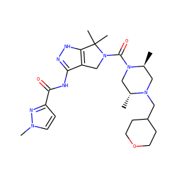 C[C@H]1CN(CC2CCOCC2)[C@H](C)CN1C(=O)N1Cc2c(NC(=O)c3ccn(C)n3)n[nH]c2C1(C)C ZINC000114185422