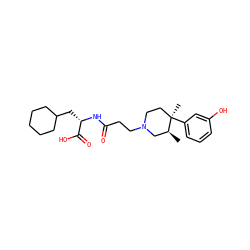 C[C@H]1CN(CCC(=O)N[C@@H](CC2CCCCC2)C(=O)O)CC[C@@]1(C)c1cccc(O)c1 ZINC000029126547