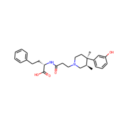 C[C@H]1CN(CCC(=O)N[C@@H](CCc2ccccc2)C(=O)O)CC[C@@]1(C)c1cccc(O)c1 ZINC000029126512