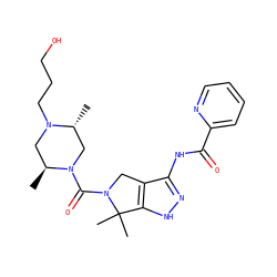 C[C@H]1CN(CCCO)[C@H](C)CN1C(=O)N1Cc2c(NC(=O)c3ccccn3)n[nH]c2C1(C)C ZINC000114183246