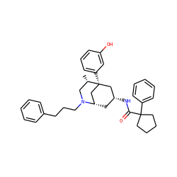 C[C@H]1CN(CCCc2ccccc2)[C@H]2C[C@@H](NC(=O)C3(c4ccccc4)CCCC3)C[C@@]1(c1cccc(O)c1)C2 ZINC000253754646