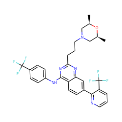 C[C@H]1CN(CCCc2nc(Nc3ccc(C(F)(F)F)cc3)c3ccc(-c4ncccc4C(F)(F)F)cc3n2)C[C@@H](C)O1 ZINC000044281578