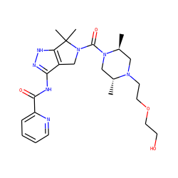 C[C@H]1CN(CCOCCO)[C@H](C)CN1C(=O)N1Cc2c(NC(=O)c3ccccn3)n[nH]c2C1(C)C ZINC000149072308