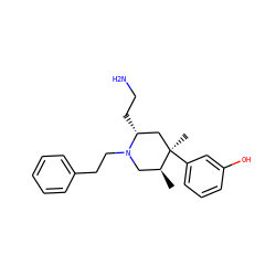 C[C@H]1CN(CCc2ccccc2)[C@H](CCN)C[C@@]1(C)c1cccc(O)c1 ZINC000028568259