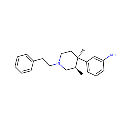 C[C@H]1CN(CCc2ccccc2)CC[C@@]1(C)c1cccc(N)c1 ZINC000013587975