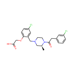 C[C@H]1CN(Cc2cc(Cl)ccc2OCC(=O)O)CCN1C(=O)Cc1cccc(Cl)c1 ZINC000035971793