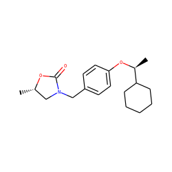 C[C@H]1CN(Cc2ccc(O[C@@H](C)C3CCCCC3)cc2)C(=O)O1 ZINC000040411111