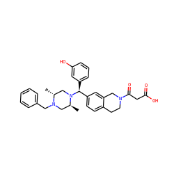 C[C@H]1CN(Cc2ccccc2)[C@H](C)CN1[C@@H](c1cccc(O)c1)c1ccc2c(c1)CN(C(=O)CC(=O)O)CC2 ZINC000028568771
