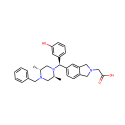 C[C@H]1CN(Cc2ccccc2)[C@H](C)CN1[C@@H](c1cccc(O)c1)c1ccc2c(c1)CN(CC(=O)O)C2 ZINC000028568834