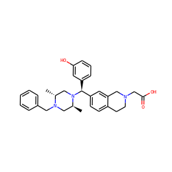 C[C@H]1CN(Cc2ccccc2)[C@H](C)CN1[C@@H](c1cccc(O)c1)c1ccc2c(c1)CN(CC(=O)O)CC2 ZINC000028568906