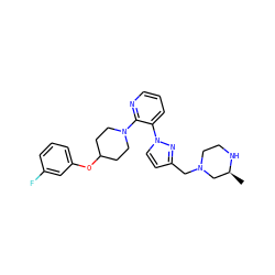 C[C@H]1CN(Cc2ccn(-c3cccnc3N3CCC(Oc4cccc(F)c4)CC3)n2)CCN1 ZINC000043153737