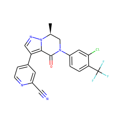 C[C@H]1CN(c2ccc(C(F)(F)F)c(Cl)c2)C(=O)c2c(-c3ccnc(C#N)c3)cnn21 ZINC000299860986