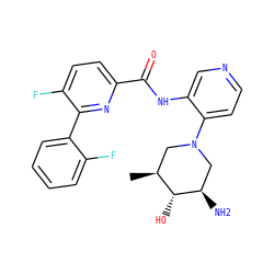 C[C@H]1CN(c2ccncc2NC(=O)c2ccc(F)c(-c3ccccc3F)n2)C[C@@H](N)[C@@H]1O ZINC000168531899