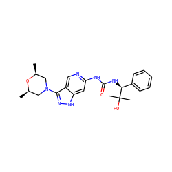 C[C@H]1CN(c2n[nH]c3cc(NC(=O)N[C@@H](c4ccccc4)C(C)(C)O)ncc23)C[C@@H](C)O1 ZINC001772641219