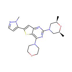 C[C@H]1CN(c2nc(N3CCOCC3)c3sc(-c4ccnn4C)cc3n2)C[C@@H](C)O1 ZINC001772572274