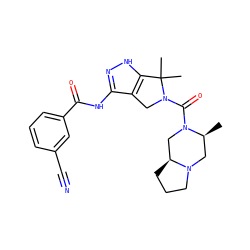 C[C@H]1CN2CCC[C@H]2CN1C(=O)N1Cc2c(NC(=O)c3cccc(C#N)c3)n[nH]c2C1(C)C ZINC000114181969