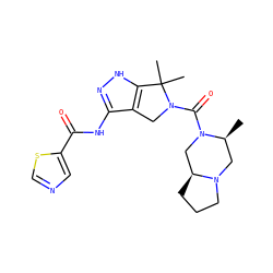 C[C@H]1CN2CCC[C@H]2CN1C(=O)N1Cc2c(NC(=O)c3cncs3)n[nH]c2C1(C)C ZINC000114182281