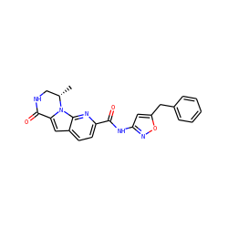 C[C@H]1CNC(=O)c2cc3ccc(C(=O)Nc4cc(Cc5ccccc5)on4)nc3n21 ZINC000148444119