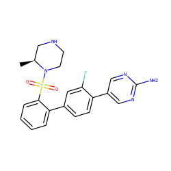 C[C@H]1CNCCN1S(=O)(=O)c1ccccc1-c1ccc(-c2cnc(N)nc2)c(F)c1 ZINC000224825626