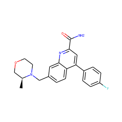 C[C@H]1COCCN1Cc1ccc2c(-c3ccc(F)cc3)cc(C(N)=O)nc2c1 ZINC000221607359