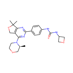 C[C@H]1COCCN1c1nc(-c2ccc(NC(=O)NC3COC3)cc2)nc2c1COC2(C)C ZINC000071330167