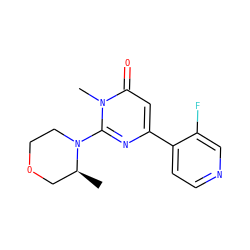 C[C@H]1COCCN1c1nc(-c2ccncc2F)cc(=O)n1C ZINC000114419757