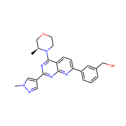 C[C@H]1COCCN1c1nc(-c2cnn(C)c2)nc2nc(-c3cccc(CO)c3)ccc12 ZINC000168750414