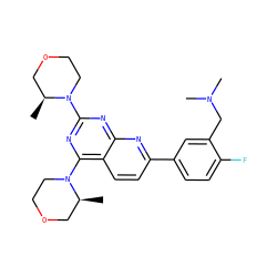 C[C@H]1COCCN1c1nc(N2CCOC[C@@H]2C)c2ccc(-c3ccc(F)c(CN(C)C)c3)nc2n1 ZINC000141979045