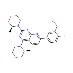 C[C@H]1COCCN1c1nc(N2CCOC[C@@H]2C)c2ccc(-c3ccc(F)c(CO)c3)nc2n1 ZINC000142708230