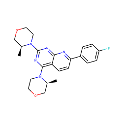C[C@H]1COCCN1c1nc(N2CCOC[C@@H]2C)c2ccc(-c3ccc(F)cc3)nc2n1 ZINC000139590472