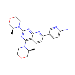 C[C@H]1COCCN1c1nc(N2CCOC[C@@H]2C)c2ccc(-c3ccc(N)nc3)nc2n1 ZINC000059258216