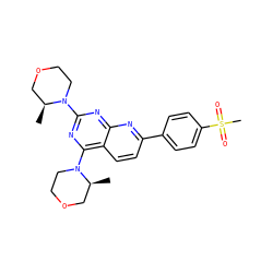 C[C@H]1COCCN1c1nc(N2CCOC[C@@H]2C)c2ccc(-c3ccc(S(C)(=O)=O)cc3)nc2n1 ZINC000139591643